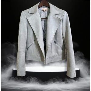 PHILOSOPHY Moto Jacket Faux Leather Open Front Crop Women Size Small